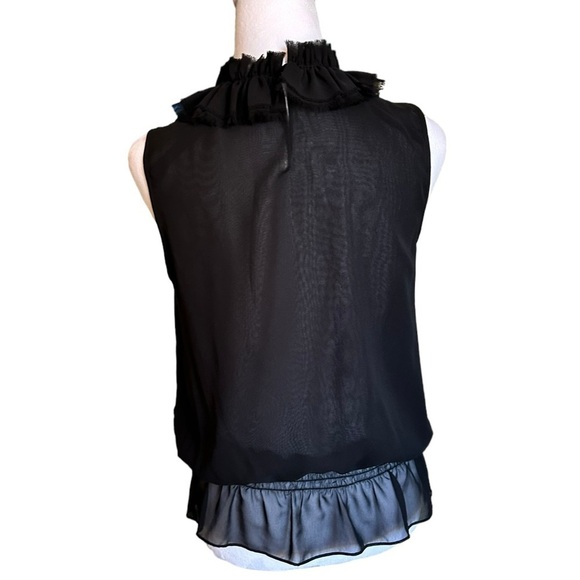 Kenneth Cole New York Black Ruffle Sleeveless Blouse Size 5P - Picture 15 of 17